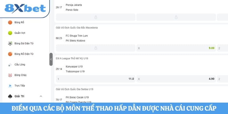 Điểm qua các bộ môn thể thao hấp dẫn được nhà cái cung cấp