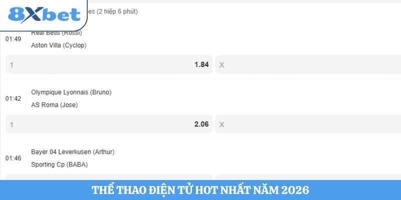 Thể thao điện tử hot nhất năm 2026